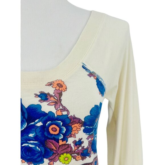 RARE VTG Free People Floral Crochet-Lace Shoulder Tunic Top | Boho Cottagecore S - Picture 3 of 13